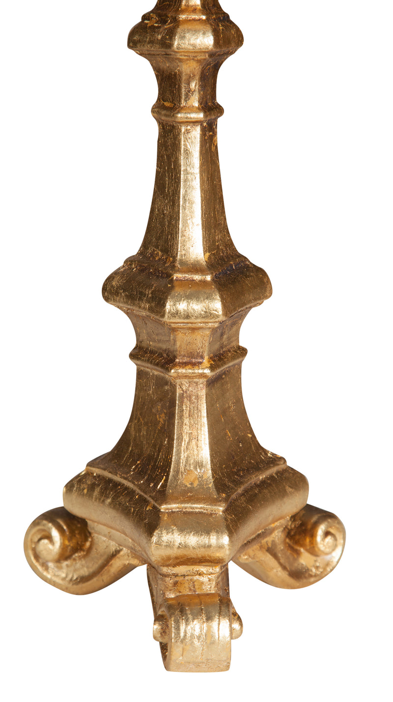 Biscottini Candeliere in legno finitura foglia oro Made in Italy L19XPR19XH40 realizzata