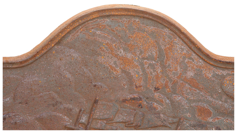 Biscottini Piastra da camino in fusione di ghisa L102xPR2,5xH75 cm ruggine al naturale