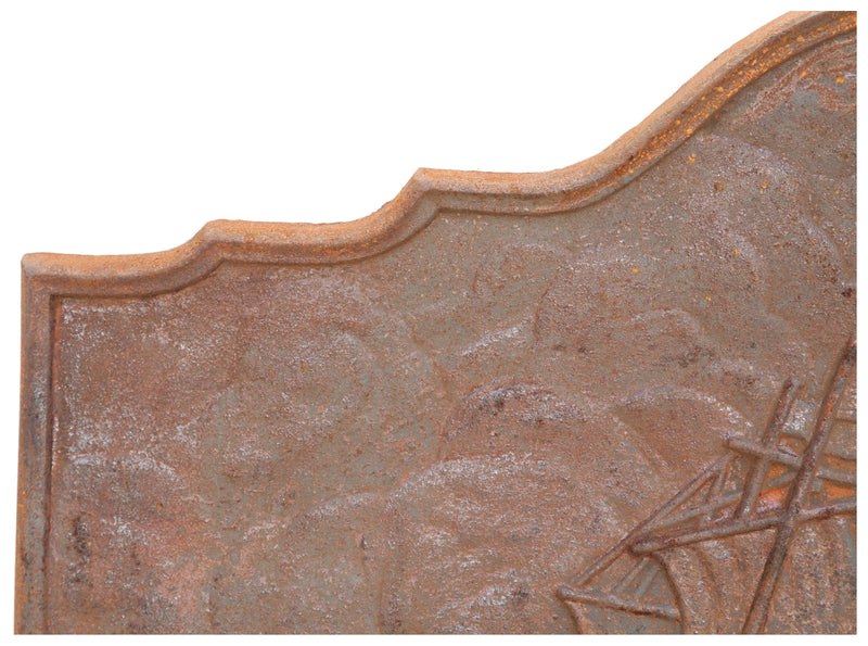 Biscottini Piastra da camino in fusione di ghisa L102xPR2,5xH75 cm ruggine al naturale