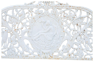 Biscottini Panchina Liberty in ghisa finitura bianca anticata 105x43x90 cm Robusta stabile