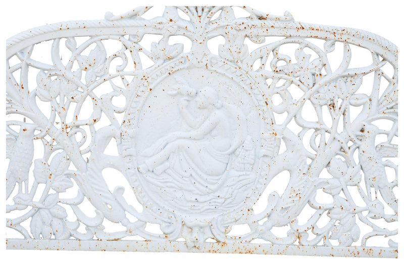 Biscottini Panchina Liberty in ghisa finitura bianca anticata 105x43x90 cm Robusta stabile