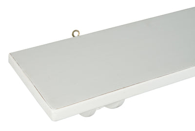 Biscottini Mensola da parete in legno massello di tiglio finitura bianca 120x22x22 cm Made in Italy