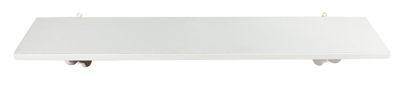 Biscottini Mensola da parete in legno massello di tiglio finitura bianca 120x22x22 cm Made in Italy