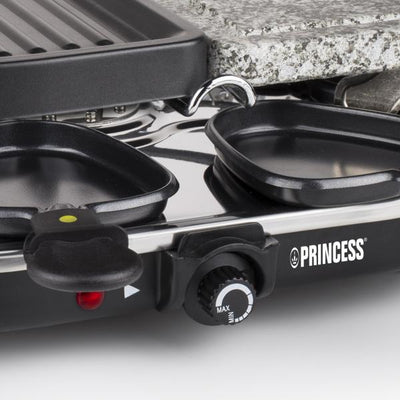 Princess Bistecchiera Raclette 8 Oval Griglia + Pietra 43x30cm 1200w