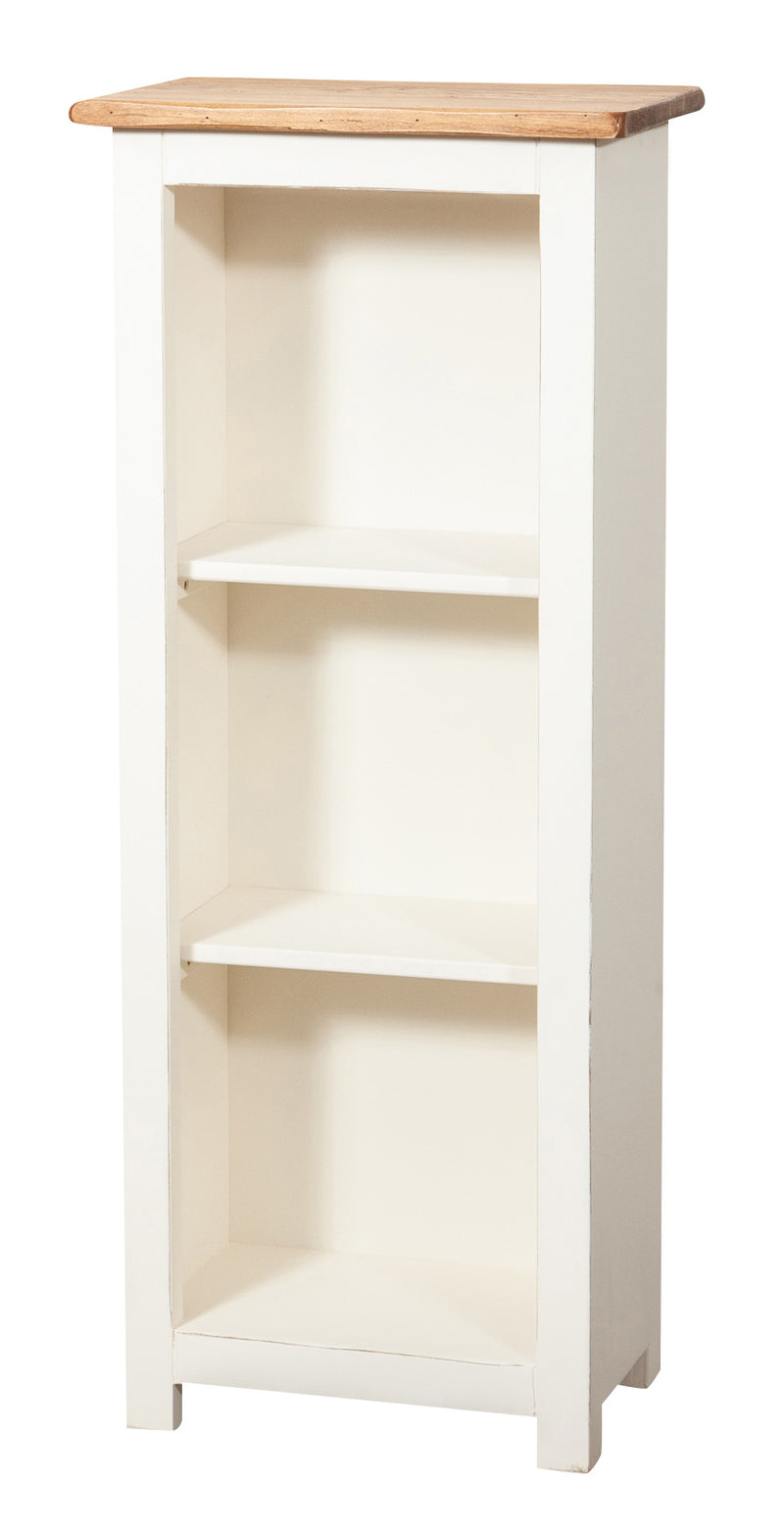 Biscottini Piccola libreria Country in legno massello di tiglio struttura bianca anticata piano finitura naturale