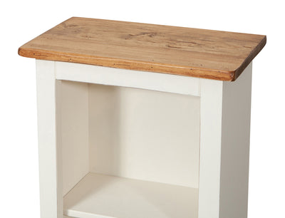 Biscottini Piccola libreria Country in legno massello di tiglio struttura bianca anticata piano finitura naturale