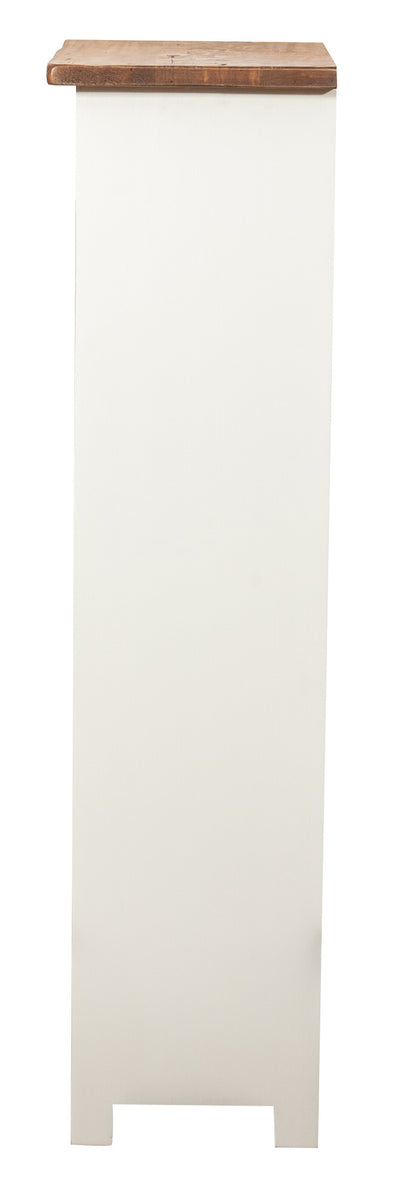 Biscottini Piccola libreria Country in legno massello di tiglio struttura bianca anticata piano finitura naturale