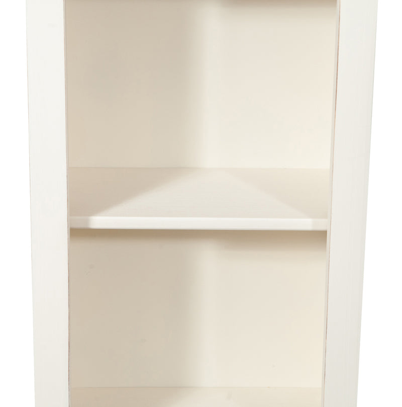 Biscottini Piccola libreria Country in legno massello di tiglio struttura bianca anticata piano finitura naturale