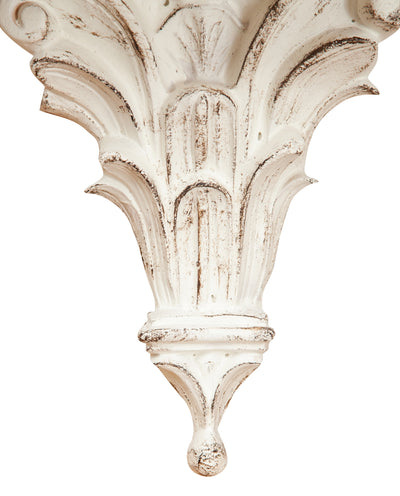 Biscottini Mensola a muro in legno finitura bianco anticato L30XPR15XH27 cm Made in Italy.
