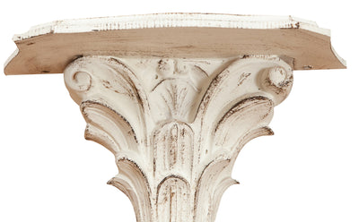 Biscottini Mensola a muro in legno finitura bianco anticato L30XPR15XH27 cm Made in Italy.