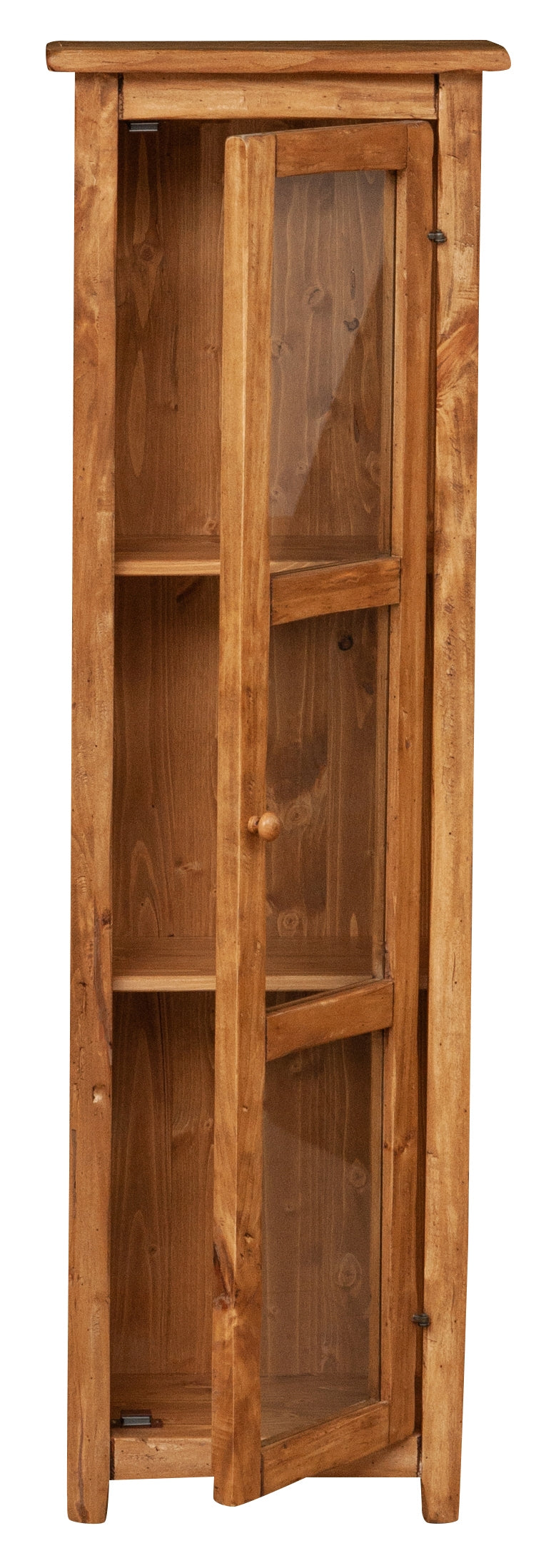 Biscottini Vetrinetta Country in legno massello di tiglio finitura naturale.Made in Italy