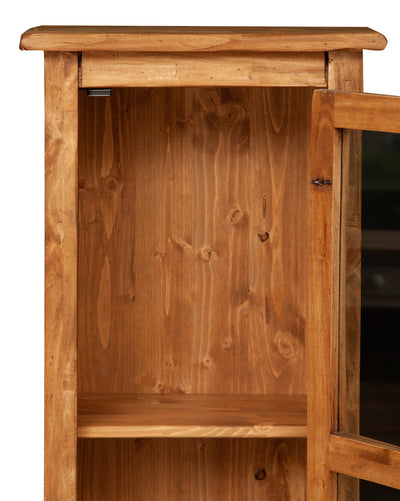 Biscottini Vetrinetta Country in legno massello di tiglio finitura naturale.Made in Italy