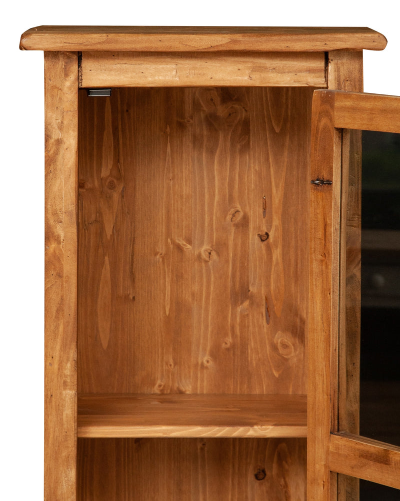 Biscottini Vetrinetta Country in legno massello di tiglio finitura naturale.Made in Italy