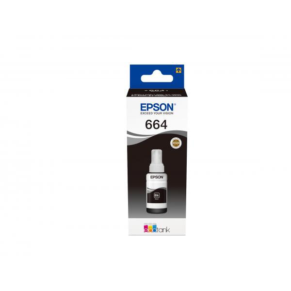 Cartuccia originale ad inchiostro Epson T6641 - Flacone di inchiostro originale per stampanti Epson Ecotank - Nero
