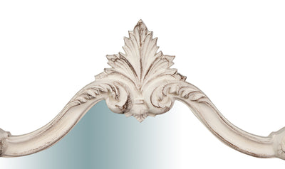 Biscottini Specchiera da parete in legno finitura bianco anticato L81XPR4XH69 cm Made in Italy