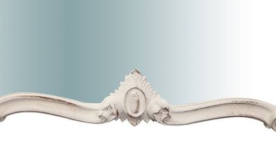 Biscottini Specchiera da parete in legno finitura bianco anticato L81XPR4XH69 cm Made in Italy