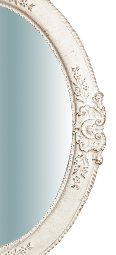 Biscottini Specchiera da parete verticale/orizzontale in legno finitura bianco anticato L51XPR3XH41 cm Made in Italy