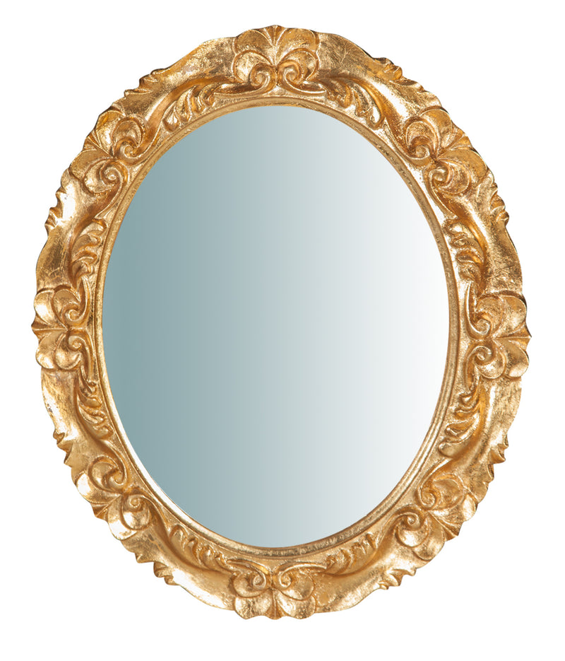 Biscottini Specchiera da parete verticale/orizzontale in legno finitura foglia oro anticato L33XPR2,5XH29 cm Made in Italy