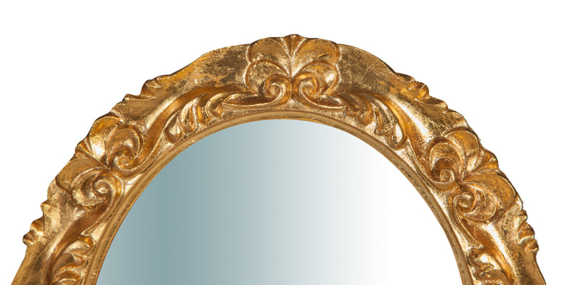 Biscottini Specchiera da parete verticale/orizzontale in legno finitura foglia oro anticato L33XPR2,5XH29 cm Made in Italy