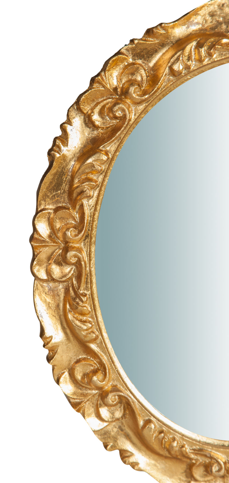 Biscottini Specchiera da parete verticale/orizzontale in legno finitura foglia oro anticato L33XPR2,5XH29 cm Made in Italy