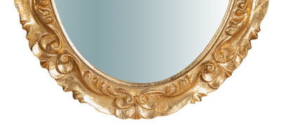 Biscottini Specchiera da parete verticale/orizzontale in legno finitura foglia oro anticato L33XPR2,5XH29 cm Made in Italy