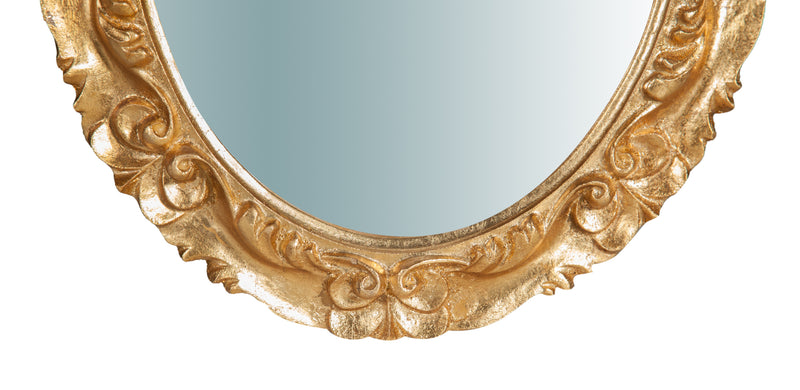 Biscottini Specchiera da parete verticale/orizzontale in legno finitura foglia oro anticato L33XPR2,5XH29 cm Made in Italy