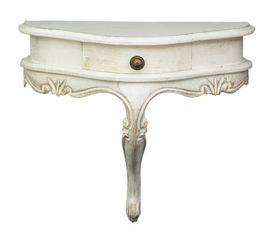 Biscottini Mensola a muro in legno finitura bianco anticato L43xPR21xH39 cm Made in Italy