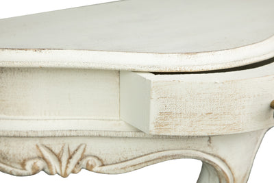 Biscottini Mensola a muro in legno finitura bianco anticato L43xPR21xH39 cm Made in Italy