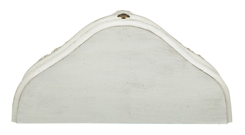 Biscottini Mensola a muro in legno finitura bianco anticato L43xPR21xH39 cm Made in Italy