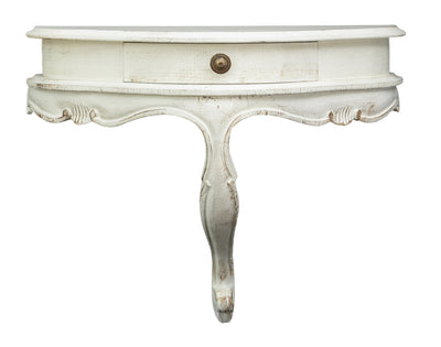 Biscottini Mensola a muro in legno finitura bianco anticato L50xPR24xH40 cm Made in Italy