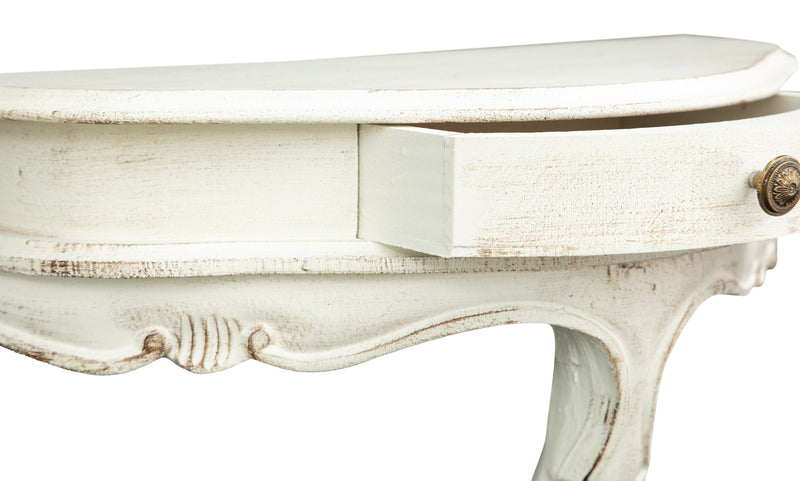 Biscottini Mensola a muro in legno finitura bianco anticato L50xPR24xH40 cm Made in Italy