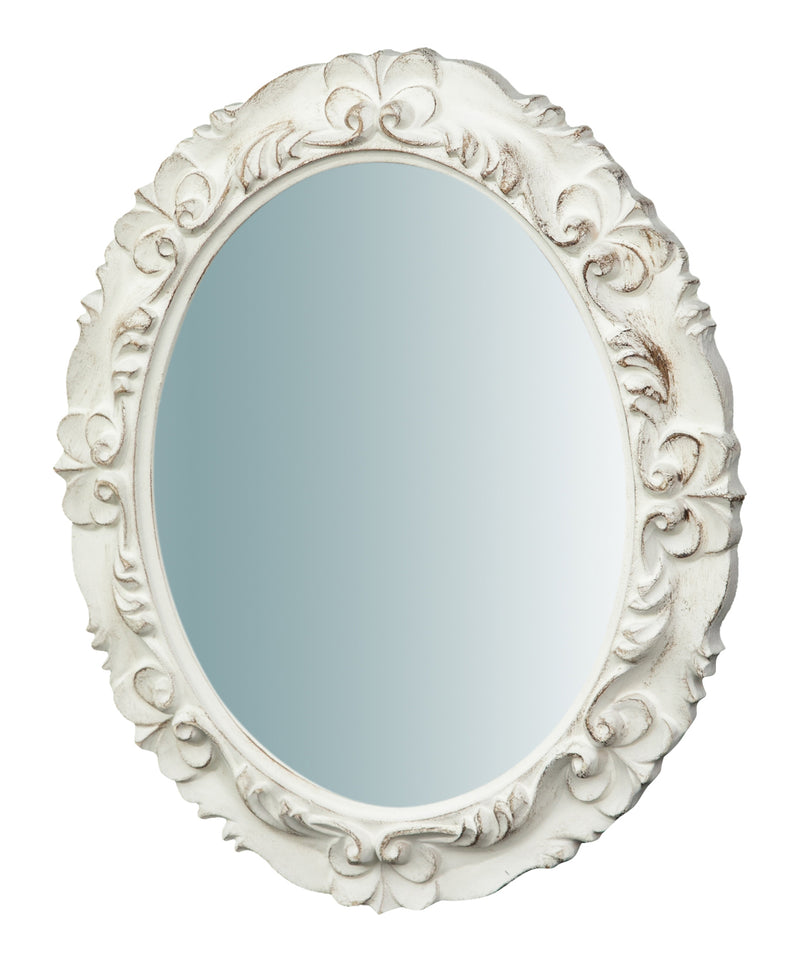 Biscottini Specchiera da parete verticale/orizzontale in legno finitura bianco anticato L33XPR2,5XH29 cm Made in Italy