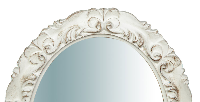 Biscottini Specchiera da parete verticale/orizzontale in legno finitura bianco anticato L33XPR2,5XH29 cm Made in Italy