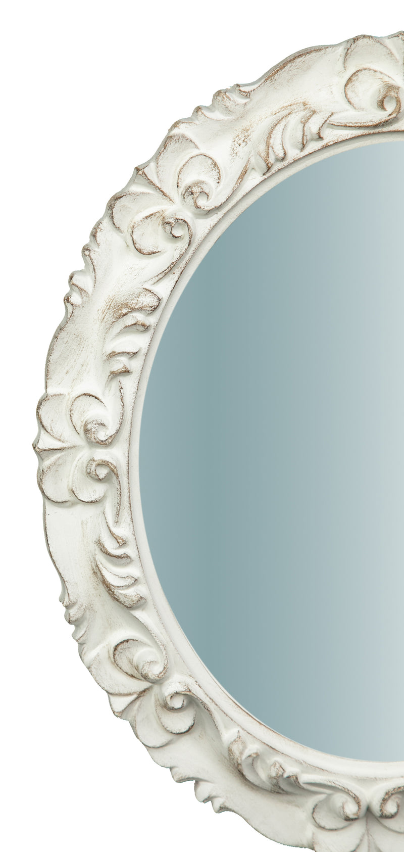 Biscottini Specchiera da parete verticale/orizzontale in legno finitura bianco anticato L33XPR2,5XH29 cm Made in Italy