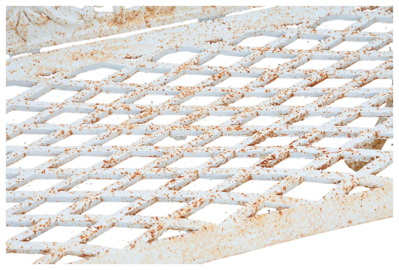 Biscottini Panchina Liberty da giardino in ghisa finitura bianca anticata L110xPR55xH90 cm