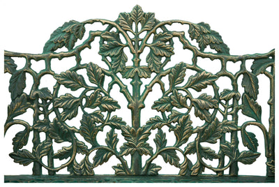 Biscottini Panchina Liberty in ghisa finitura verde anticata L110xPR56xH86 cm Robusta