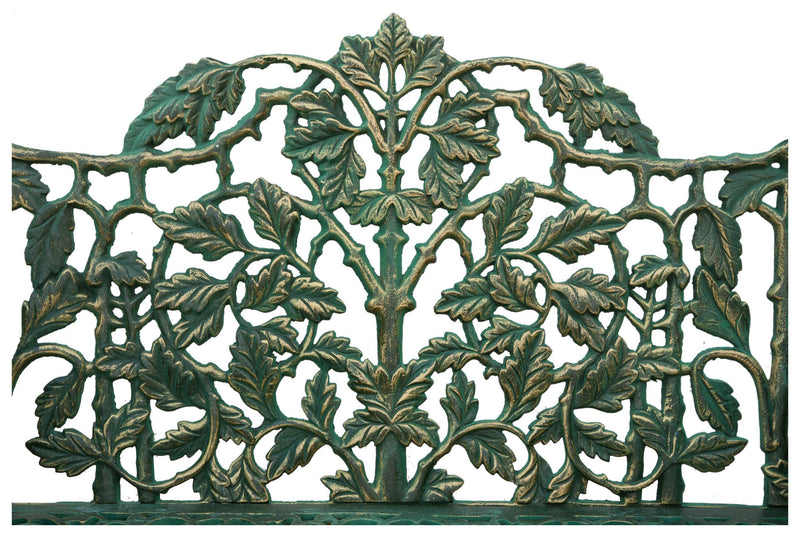 Biscottini Panchina Liberty in ghisa finitura verde anticata L110xPR56xH86 cm Robusta