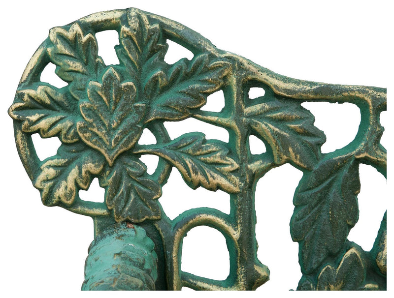 Biscottini Panchina Liberty in ghisa finitura verde anticata L110xPR56xH86 cm Robusta