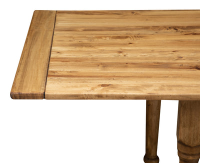 Biscottini Tavolo Country allungabile in legno massello di tiglio L90xPR90xH80 cm. Made in Italy