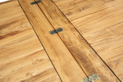 Biscottini Tavolo Country allungabile in legno massello di tiglio L90xPR90xH80 cm. Made in Italy