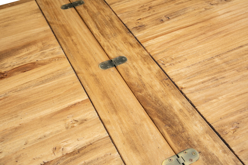 Biscottini Tavolo Country allungabile in legno massello di tiglio L90xPR90xH80 cm. Made in Italy