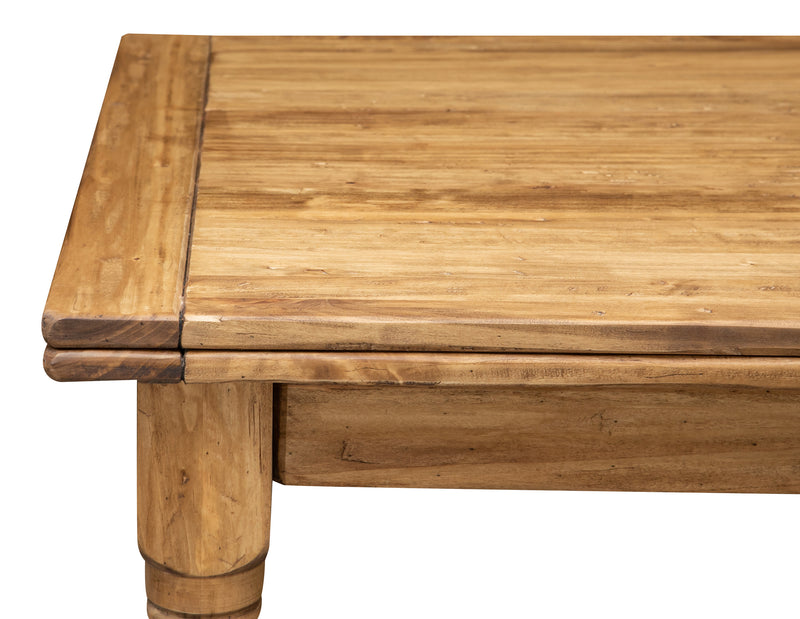 Biscottini Tavolo Country allungabile in legno massello di tiglio L220xPR100xH80 cm. Made in Italy