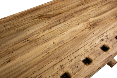 Biscottini Banco da lavoro Country in legno massello di tiglio finitura naturale L194xPR84xH90 cm. Made in Italy