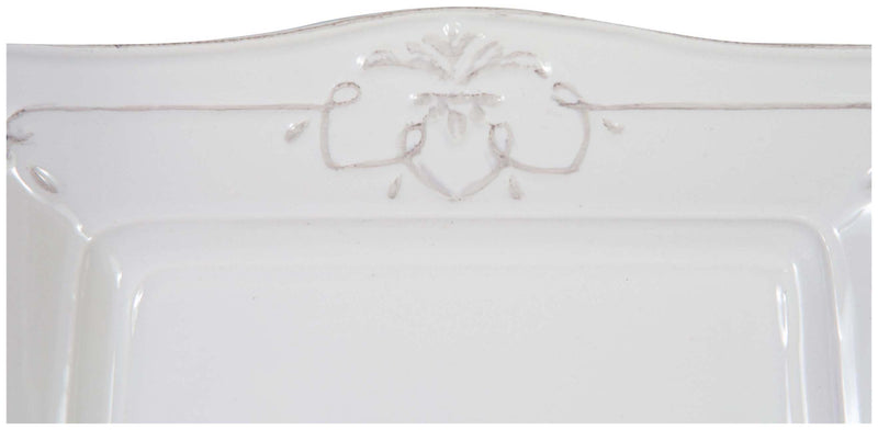 Biscottini Vassoio rettangolare in porcellana bianca Shabby L40,5xPR21,5xH3,2 cm