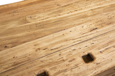 Biscottini Banco da lavoro Country in legno massello di tiglio finitura naturale L126xPR69xH90 cm. Made in Italy