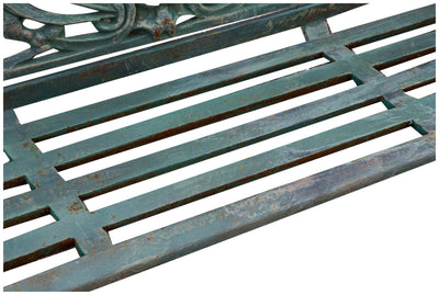 Biscottini Panchina Liberty in ghisa finitura verde anticata L184xPR70xH110 cm Robusta