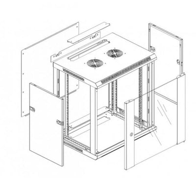 Armadio Rack 19'' a muro 20 unità sezione unica prof. 600mm Grigio