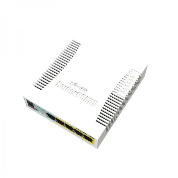 Mikrotik RB260GSP switch di rete Gestito Gigabit Ethernet [10/100/1000] Supporto Power over Ethernet [PoE] Bianco (RouterBOARD 260GSP 5-port - Gigabit smart switch with SFP - cage, SwOS, plastic case