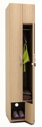 Armadietto spogliatoio in legno a 2 posti 2 ante apertura a "Z" cm. 40X52X185H