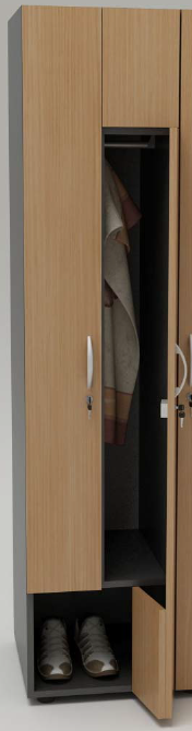 Armadietto spogliatoio in legno a 2 posti 2 ante apertura a "Z" cm. 40X52X185H